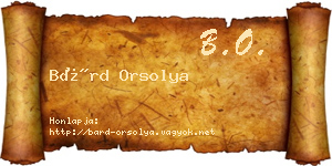 Bárd Orsolya névjegykártya